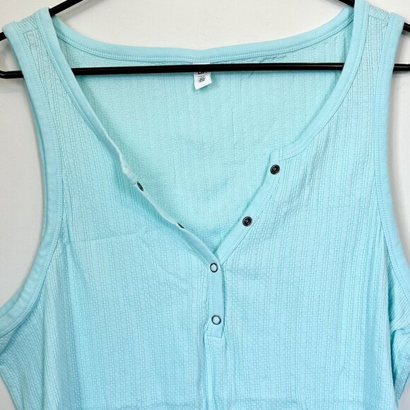 NWT BP by Nordstrom Textured Henley Tank Top in Teal Paradise - 3X - Picture 5 of 6